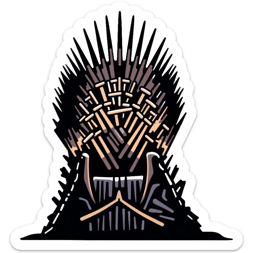 Iron throne made of swords, royal chair from Game of Thrones sticker