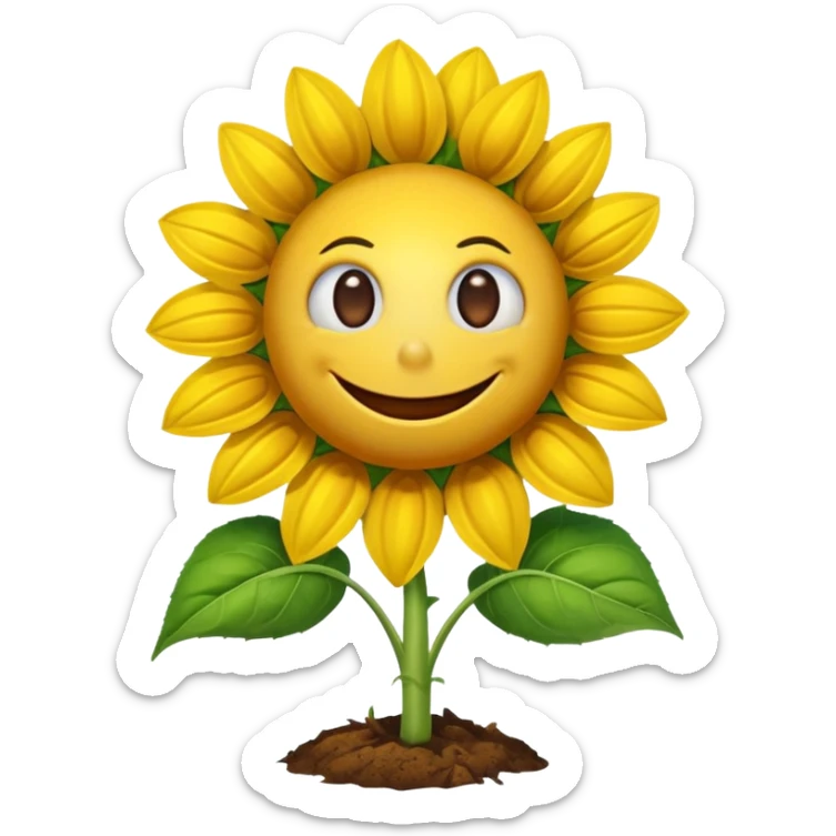 An exact  picture of the sunflower from Plants vs. Zombies sticker