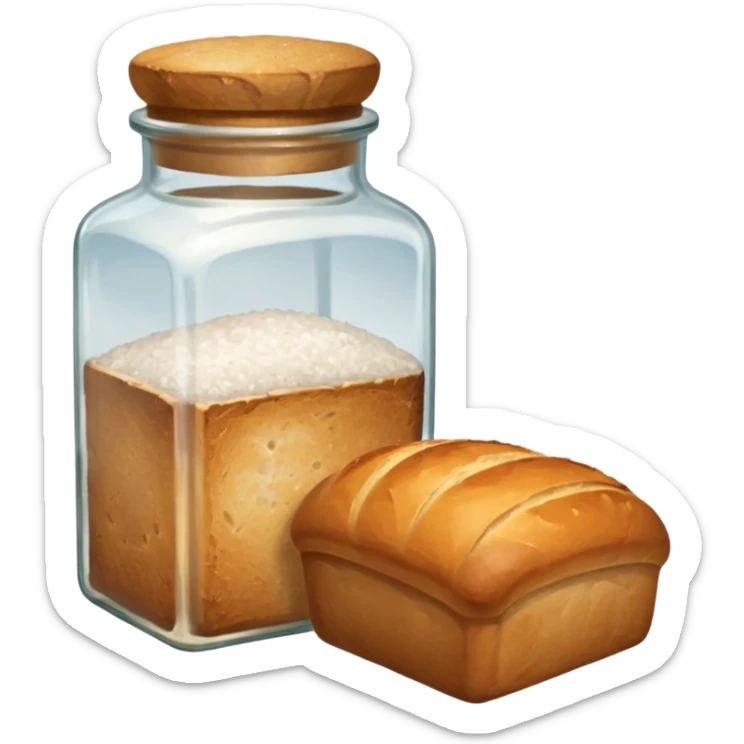  a one victorian bottle of salt and a loaf of bread sticker