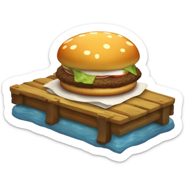 Krabby patty on a raft, four by four, animal style, extra shingles with a shimmy and a squeeze, light axle grease, make it cry, burn it, and let it swim. sticker
