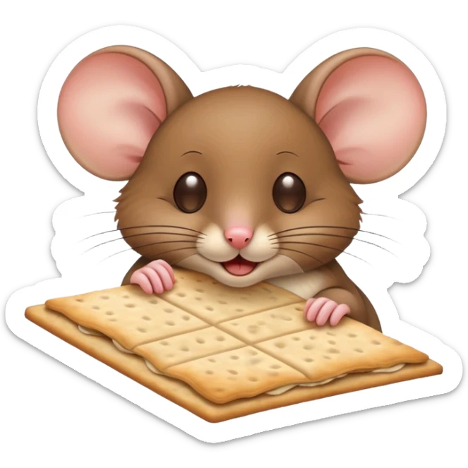 blind mouse covering its eyes with a piece of matzah and sighing  sticker