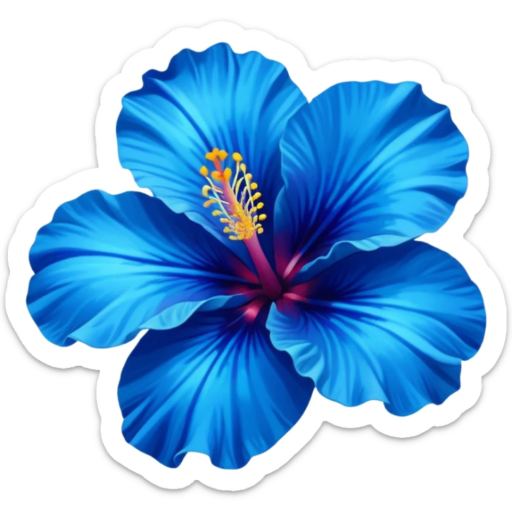 ultramarine hibiscus w cyan center (no yellow) sticker