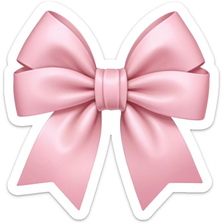 light pink bow on light pink bow sticker