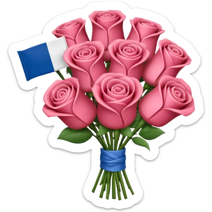 SPAM MEAT rose bouquet wrapped in french flag sticker