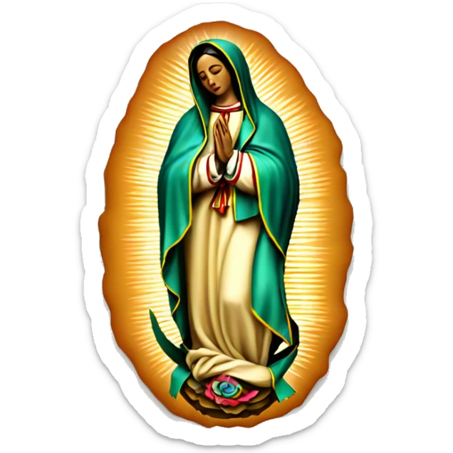 Our Lady of Guadalupe with unborn children sticker