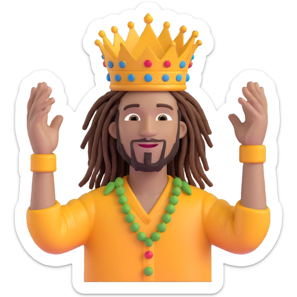 A rasta yard man bigging up di whole world 🌍🔥🤲🏾, reggae vibes 🎶, love and unity ✨💛💚❤️, every nation stand strong 🇯🇲🌐👑. sticker