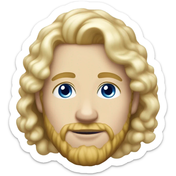 full body light curl blonde 30yo man blue eyed pale skin sticker