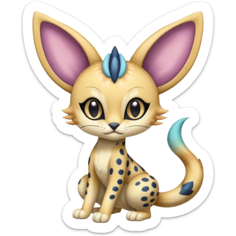 Colorful Soft Smooth Silky FurryBig-eared Batty Meloetta-Serval-Cresselia-Palkia-Stitch-Fakémon-creature-hybrid sticker