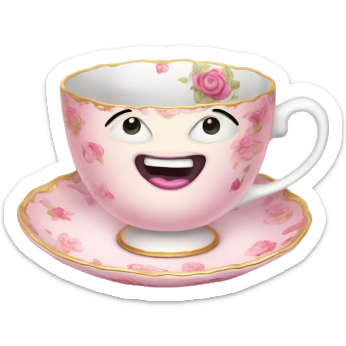 coquette teacup sticker