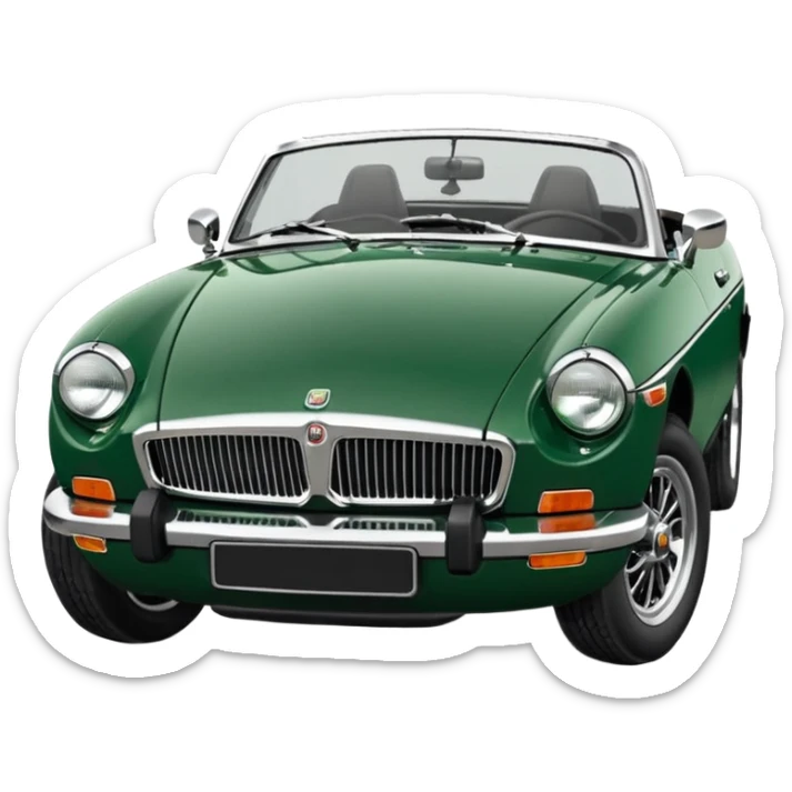 1977 British racing green Mgb roadster chrome bumper wire wheels reg plate YGR 151R  sticker