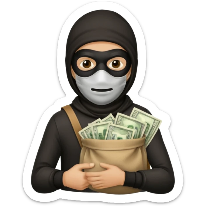  portrait of robber  sticker