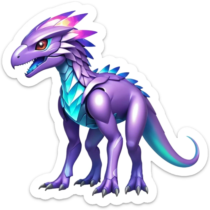 Shiny Futuristic Celestial Magical Ethereal Godly Divine Nebula Fakemon-Pokemon-Digimon-Spectrobes-Raptor-fusion, full body sticker
