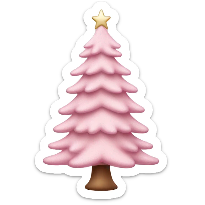pastel pink christmas tree sticker