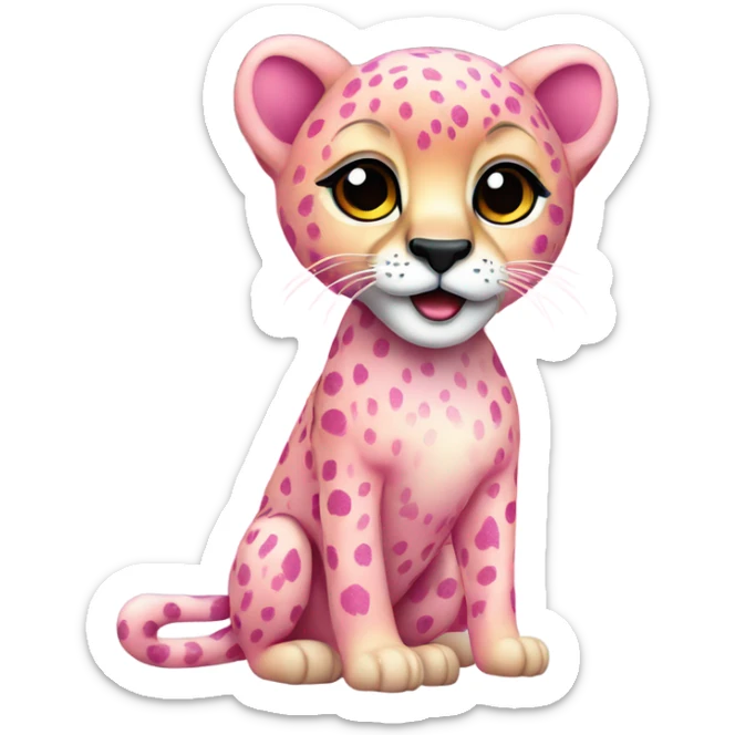 Pink ombre full-body cheetah with glitter adult sticker