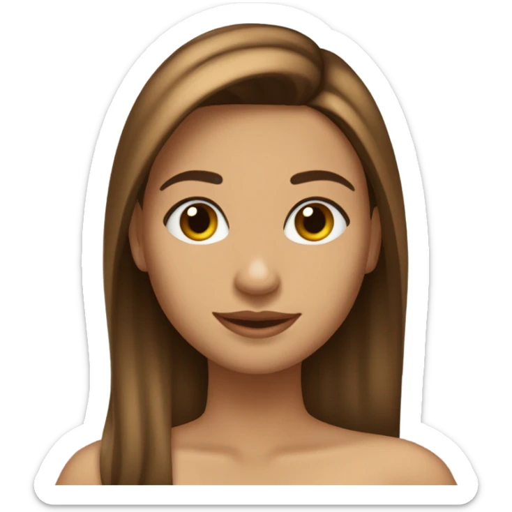 Una chica morena cabello liso y cabello castaño pero con puntas un poco rubias  sticker