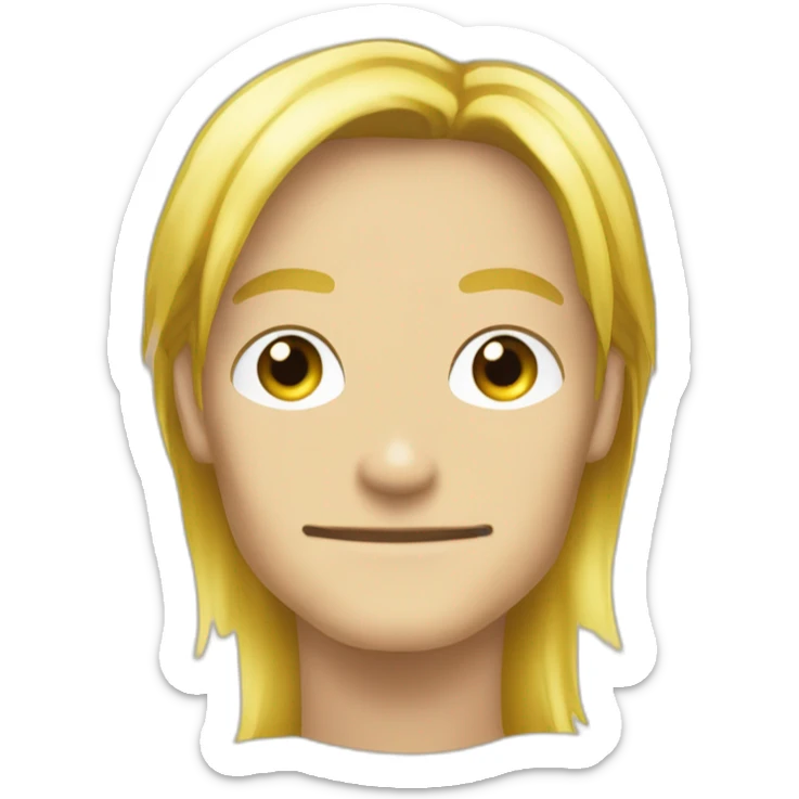 Sanji blond avec meche qui cache oeil droit et sourcils en vrille vers l'interieur du visage yeux bleux sticker