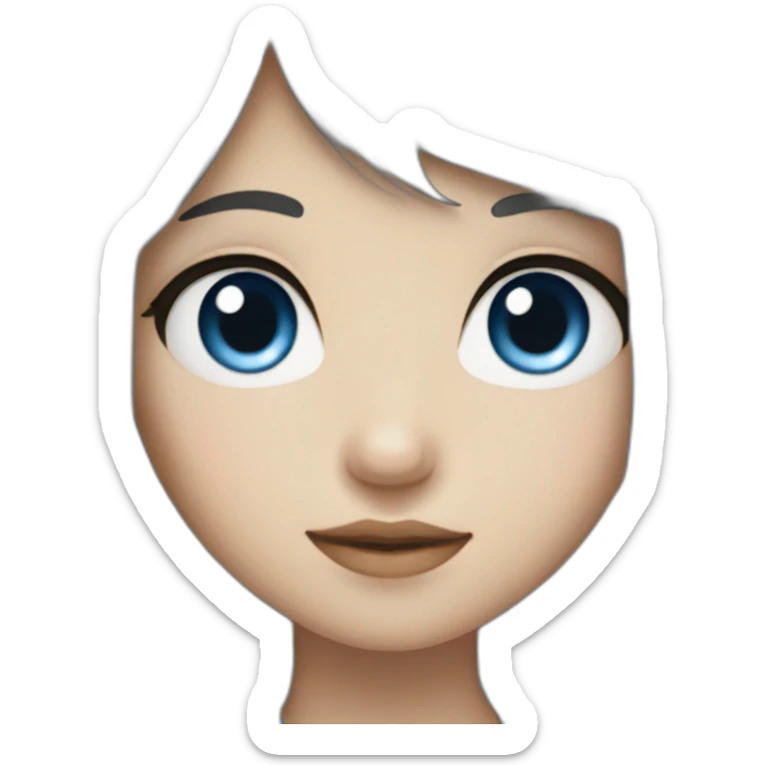 japanese girl with blue eyes and black hair sticker