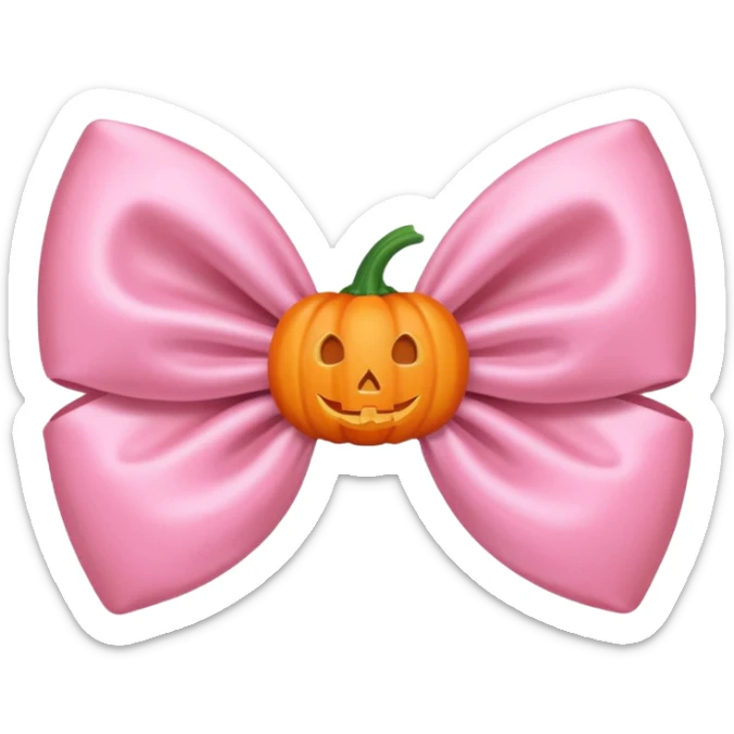 pastel pink orange bow with pumpkin pastel pink orange bow with pumpkin printprint sticker