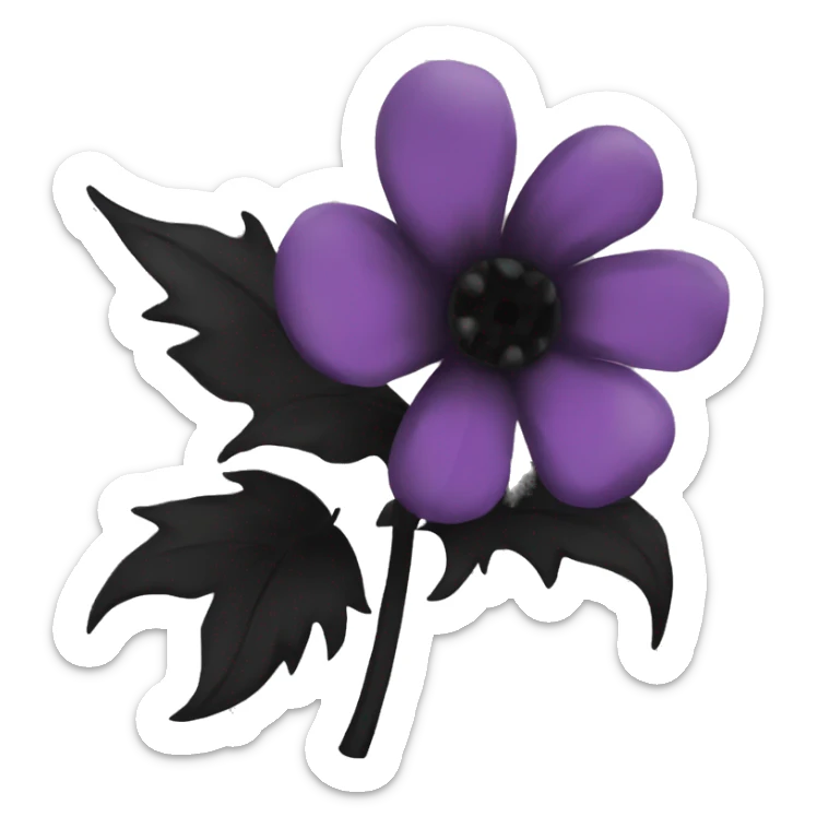 black goth flower sticker