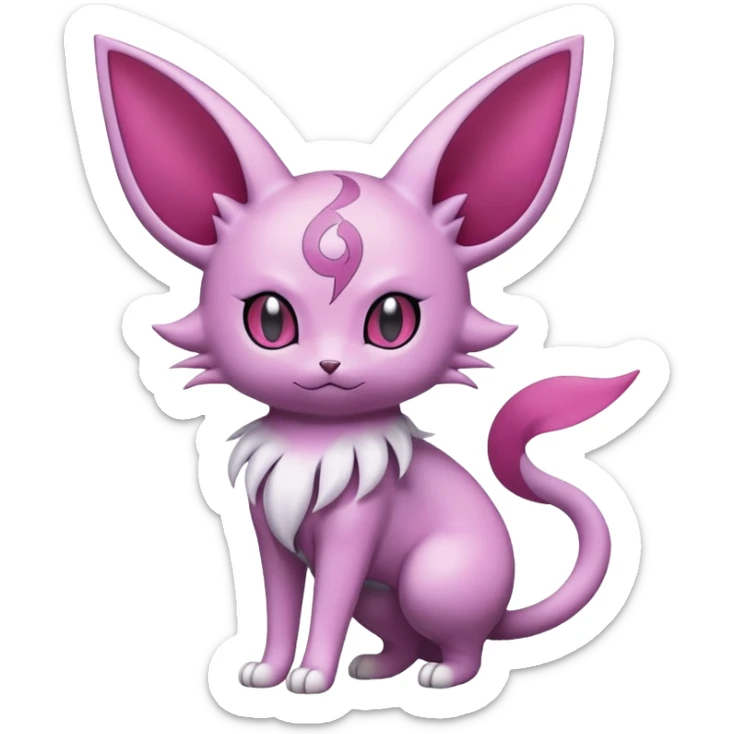 Glameow-Espeon-Skitty-Pokémon-Fakémon-hybrid-creature (full body) sticker