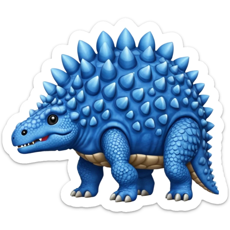 As un emoji de el dinosaurios ANQUILOSAURIO de perfil en color azul sticker