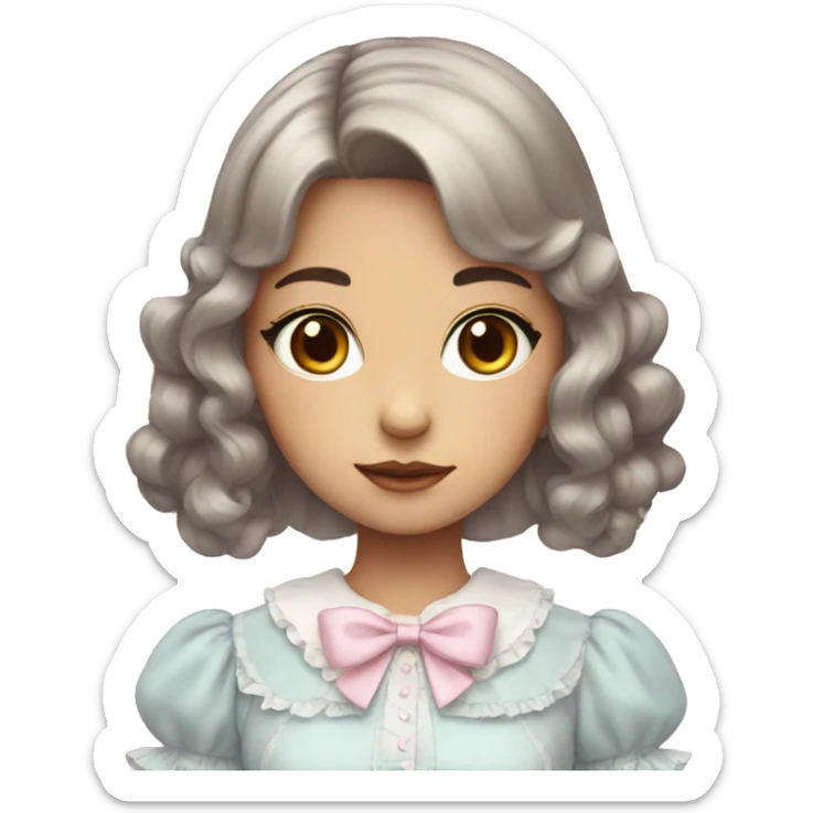 girl in pastel lolita dress sticker