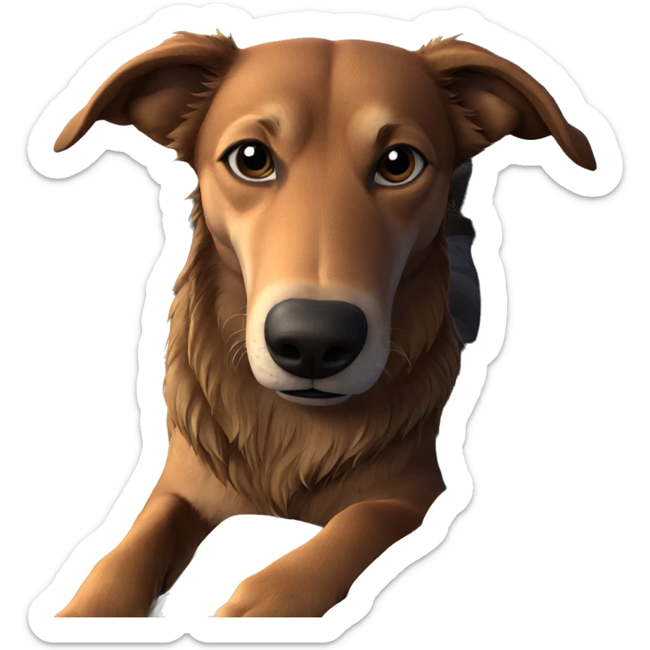 cozy dog resting by window sticker