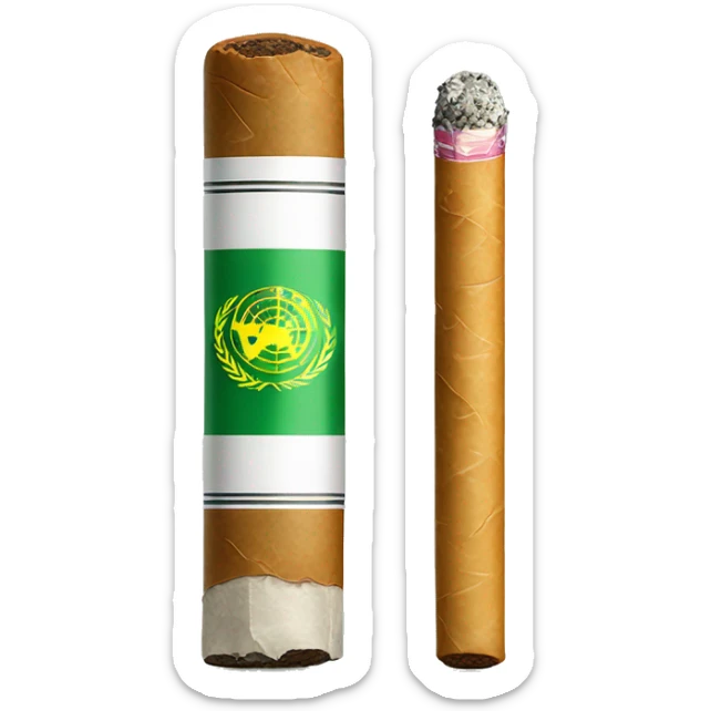 Un cigarro, que sea grande y tenga algo verde sticker