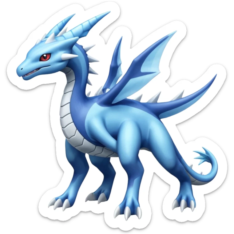 Amaura-Salamence-Dialga-Fakémon-hybrid-creature (full body)  sticker