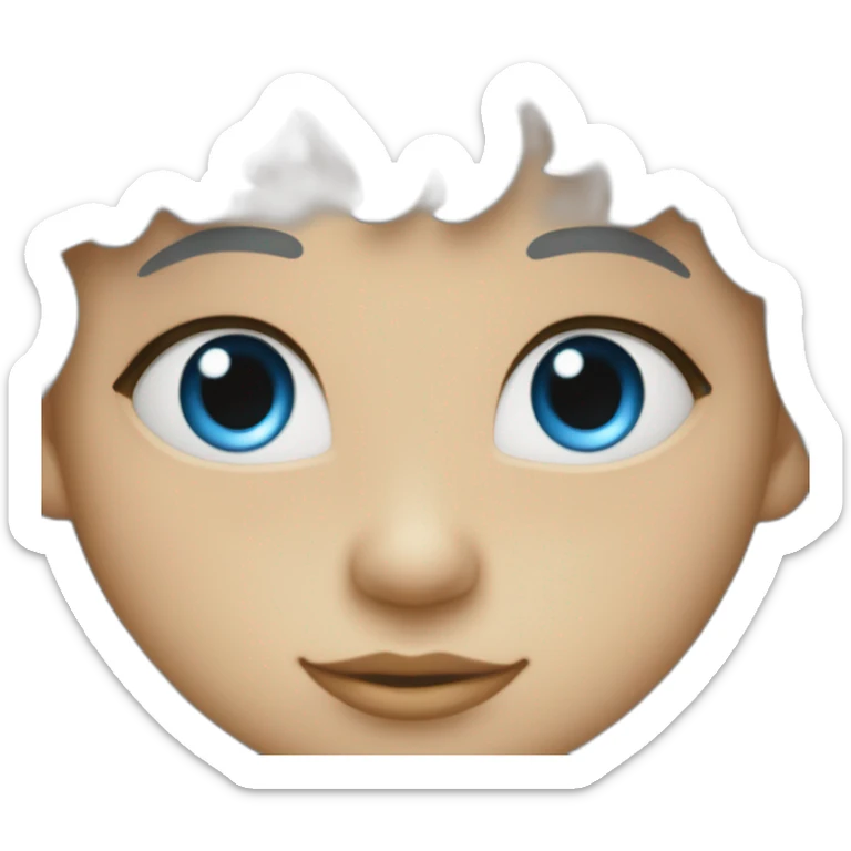Un enfant au yeux bleu avec les cheveux bouclé sticker