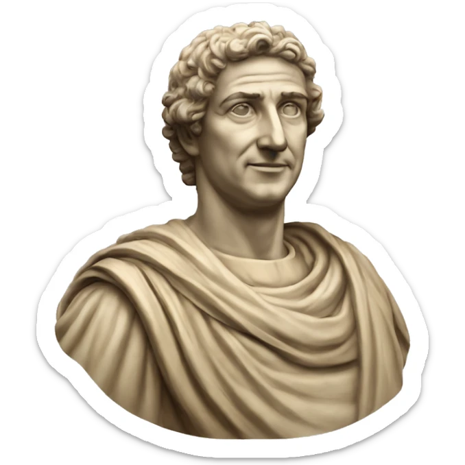 estatua de Marco Aurelio emperador estoico feliz sticker