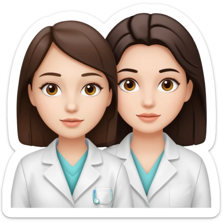 girl brunette getting a facial by a cosmetic esthetician sticker