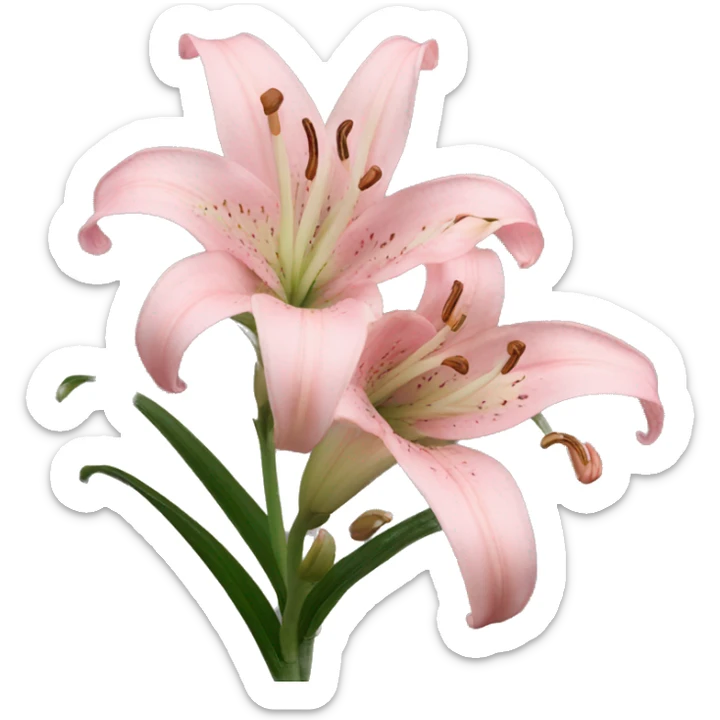 light pink lilium sticker