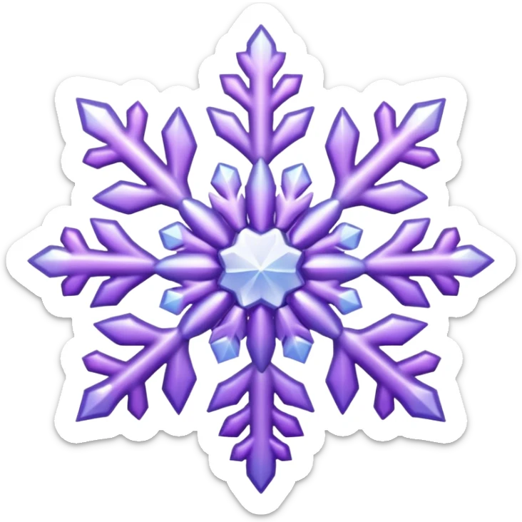 Shiny whitish nebulae sparkly glittery shiny Pastel violet lavender lilac gradients snowflake  sticker