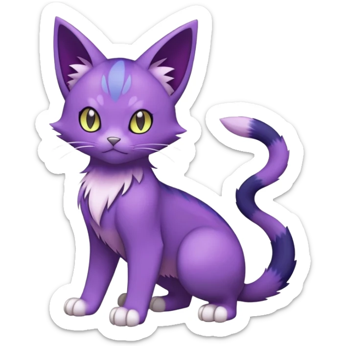 Purrloin-Delcatty-Pokémon-Fakémon-hybrid-creature (full body) sticker