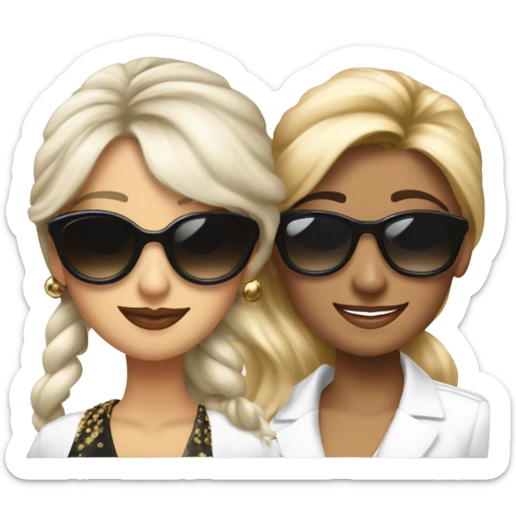 Tony Montana sunglasses smirking with 3 beautiful ladies with him sticker