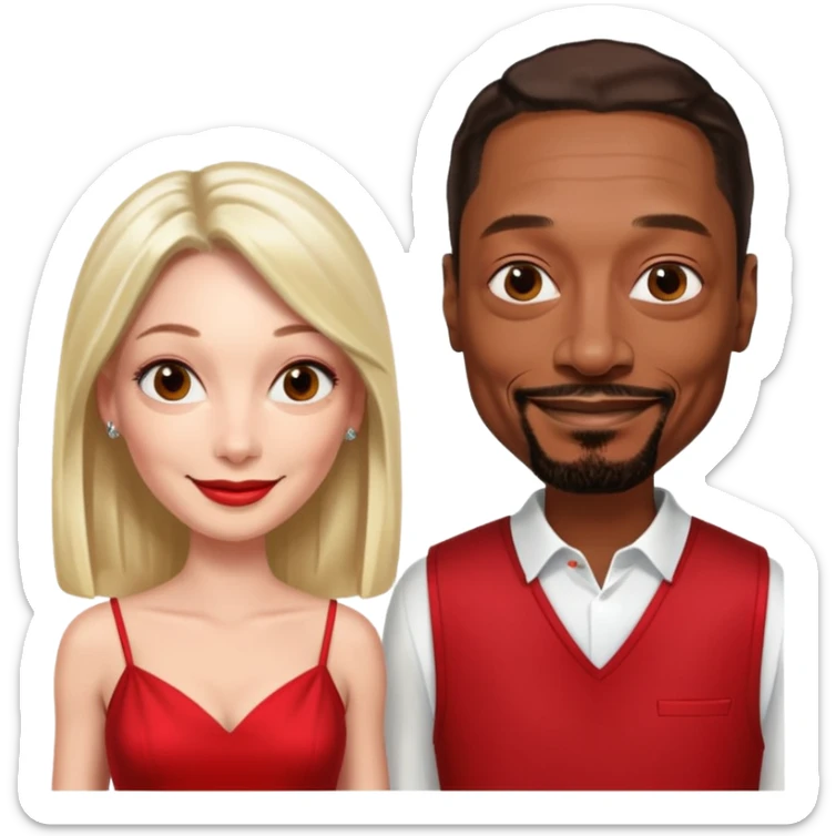  snoop dogg and elon musk in red dress sticker