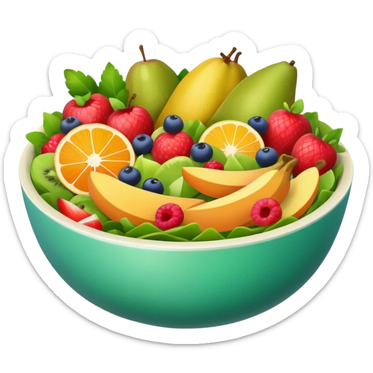 bowl of fruits and salads, including nutritious meals and snaks sticker
