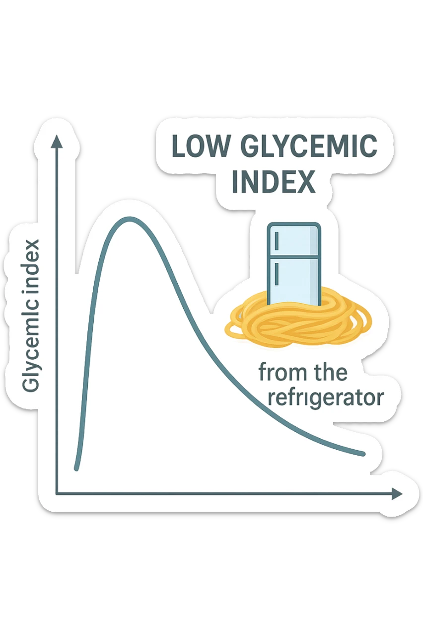 Indice glicemico basso grafico con la pasta che viene da frigo sticker