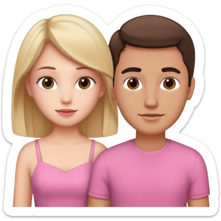 A girlie girl using a pink dress with her masculine girlfriend  sticker