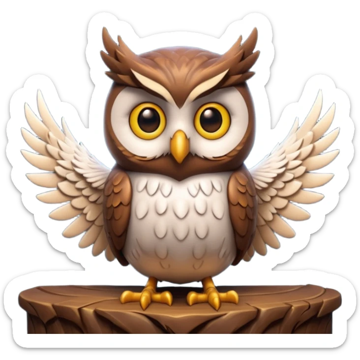 “3D emoji of a magical [🦉], Harry Potter style, Hogwarts magic, fantasy atmosphere, soft glow, cinematic lighting, high detail” sticker