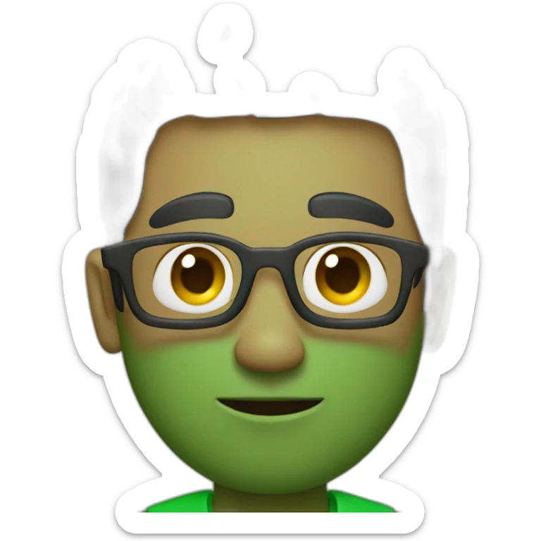 man with camera in green shirt with dark haircut fade sticker