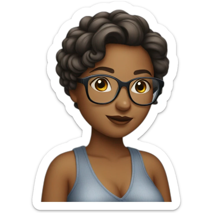 curves girl with glasses sticker