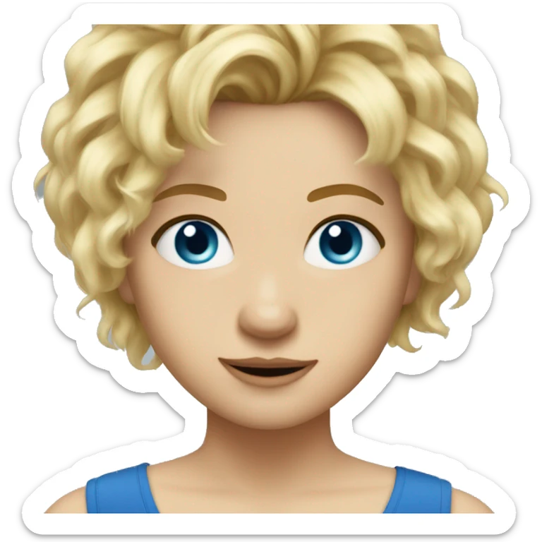 JJ MAYBANK blonde short but messy hair blue eyes sticker