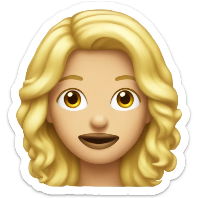 blonde woman emoji with zipper mouth sticker