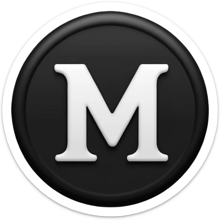 Black circle with “MB” written on in the middle of it. Nothing else no holes or anything. sticker