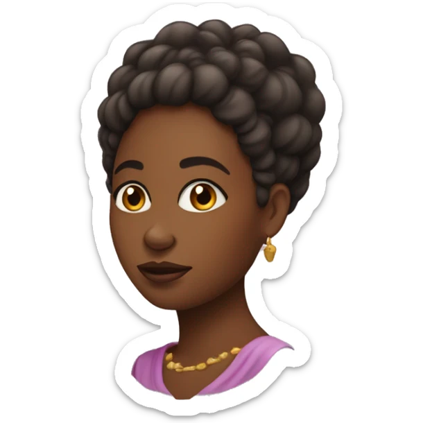 Emoji d'une jeune femme africaine belle en forme sticker