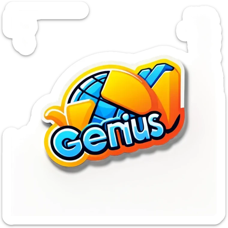 logo para una aplicación que se llama "Net Genius" usa el nombre de la aplicación para crear el logo sticker