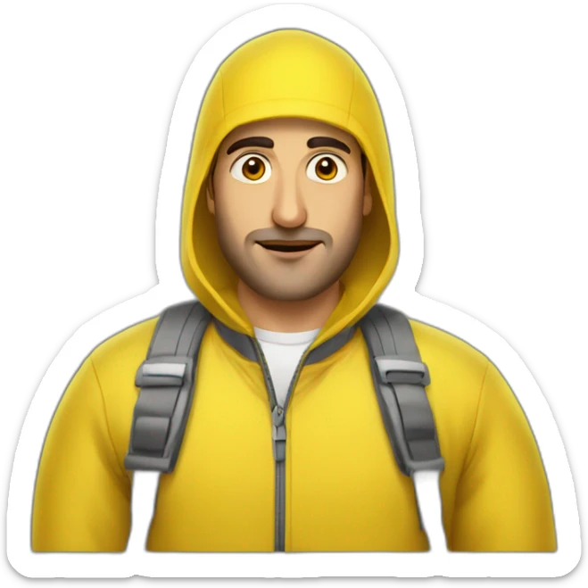 Armenian men in yellow clothing in public trasnport sticker