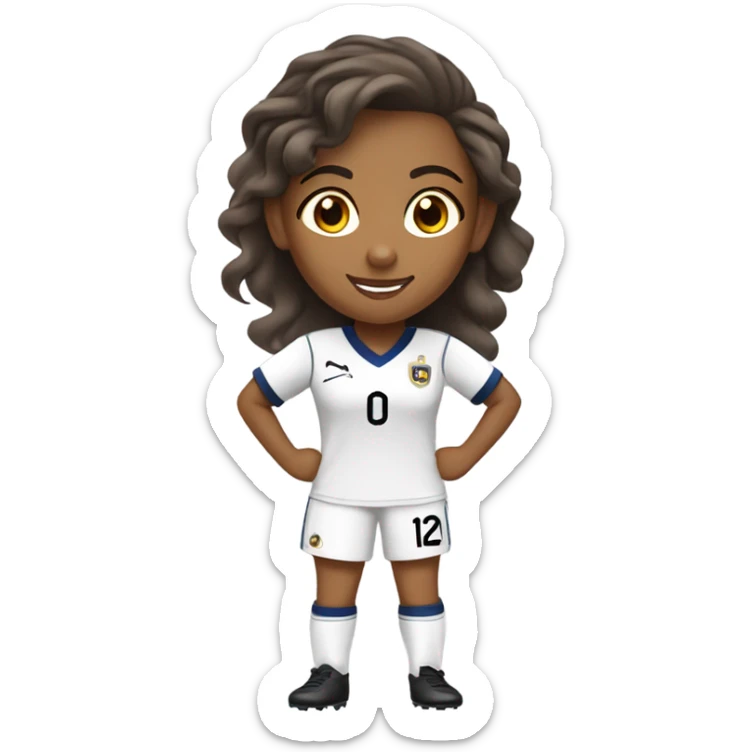 Brown  Girl Brown eyes playing soccer full body sticker